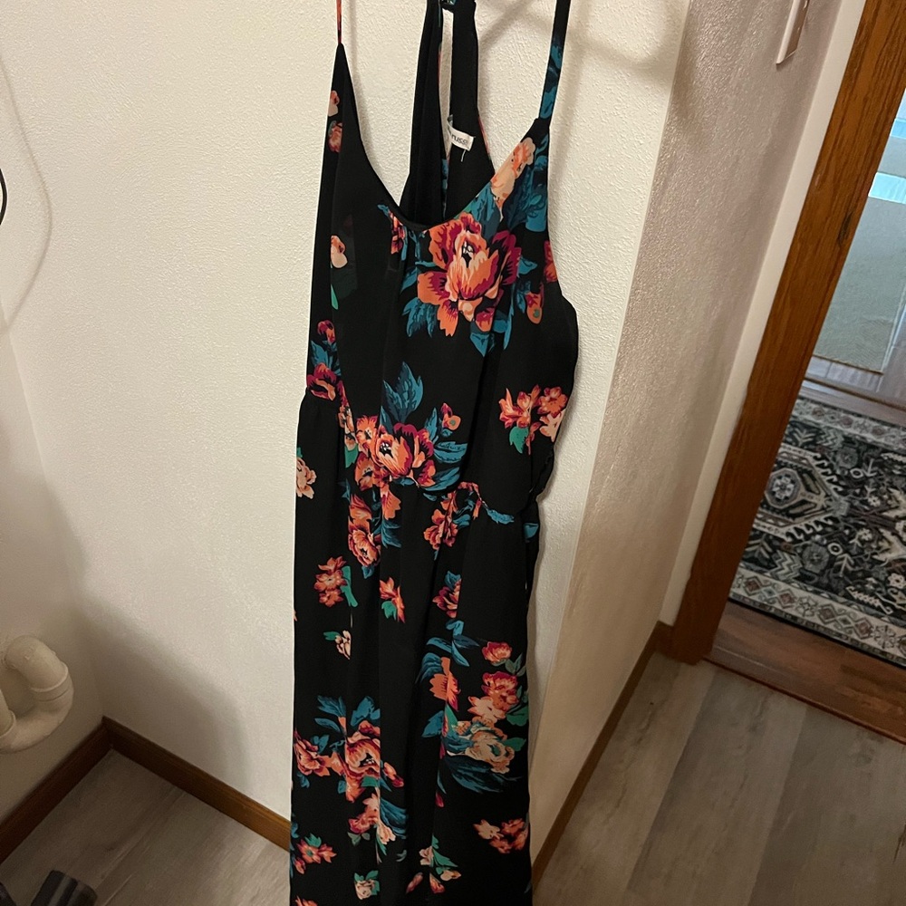 Charlotte Russe Black Floral Maxi Dress